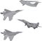 Set of four vector fight planes