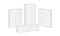 Set of four white blank rectangular boxes