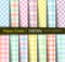 Set of Fourteen Easter Colors Tartan and Gingham Plaid  Patterns