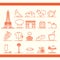 set of france icons. Vector illustration decorative design