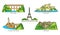 Set of France travel landmarks, icon set