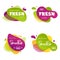 Set of frash and smoothie vector label. Bright and shine stickers, labels, tags and banners for smoothie. For badges of fresh