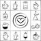 Set of freehand doodle sketch coffee icons