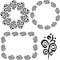 Set of freehand drawings decorative floral borders from vintage design element
