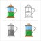 Set of french press icons