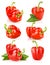 Set fresh pepper fruits isolated