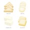 Set of Fresh Tofu and Bean Curd Slices. Organic and healthy food isolated element Vector illustration.