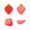 Set of fruits and berries. Summer fruit. Fruit apple, pear, strawberry, orange, peach, plum, banana, watermelon, pineapple kiwi