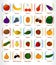 Set of fruits for fonts a to z icons colors,