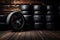 Set of fuel efficient car tires on dark wooden background. Winter and summer tire tread.