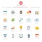 Set of Full Color SEO and Development icons Set 1