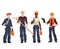 Set of full length workers - electrician, mechanic, painter, repairman