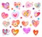 Set of fun and colorful heart