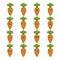 Set of fun cute carrot vegetable icon cartoons