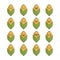 Set of fun cute corn vegetable icon cartoons