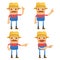 Set of funny cartoon farmer