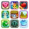 Set of funny cool app store game icons