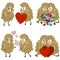 Set of funny couples of sheeps for Valentine