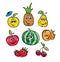 A set of funny fruits