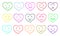 Set of funny hearts emotion painted by hand â€“ vector