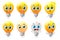 Set of funny light bulbs characters