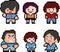 Set of funny pixel characters