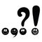 Set of funny smiley punctuation