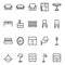 Set of furniture related vector icons.