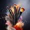 Set of Futuristic High-Tech Brushes and Applicators