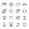 Set of game icons in modern thin line style.