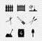 Set Garden fence, Planting tree in the ground, Shovel, Fertilizer bag, trowel spade or shovel, Gardening handmade