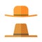 Set of gardener and farmer straw hats