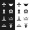 Set Gargoyle on pedestal, Mannequin, Plane, Croissant, Eiffel tower, French cafe, Windmill and Louvre museum icon