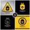 Set of gas bottle warning symbols