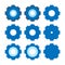 Set of Gear icon. Simple flat design. Blue pictogram.