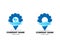 Set of Gear pin water wave location logo icon vector symbol template