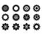 Set of the gears. Steampunk. Black gear wheels icons. Cog wheels. Vector illustration