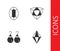 Set Gem stone, Earrings and Diamond icon. Vector