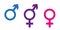 Set of gender symbols including neutral icon in different colors