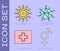Set Gender, Virus, First aid kit and Virus icon. Vector
