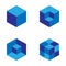 Set of geometric cube pattern.Fashion graphic design.Vector illustration. Background design.Optical illusion 3D Modern stylish abs