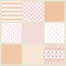 Set of geometric patterns in shades of pale pink.