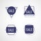 Set: geometric vector sales labels. Vector illustration, flat design