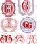 Set of GG monograms and emblem templates