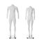 Set of ghost headless mannequins with removable pieces on background