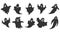 Set of ghost icons, halloween ghosts. Festive decor elements vector