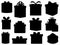 Set of gift boxes silhouette vector art