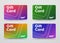 Set of gift card templates with volumetric inverted abstract squares made from strokes