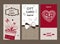 Set of gift cards, hand-drawn. Templates gift certificate
