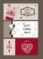 Set of gift cards, hand-drawn. Templates gift certificate